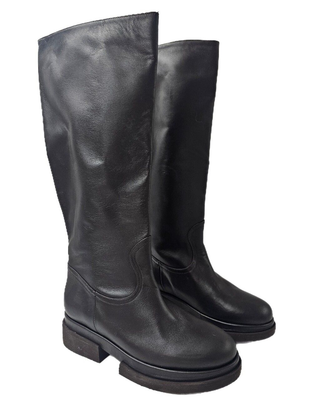 Paloma Barcelo Tall Leather Riding Boots Dark Brown Chocolate Spain 38 US 7.5 8